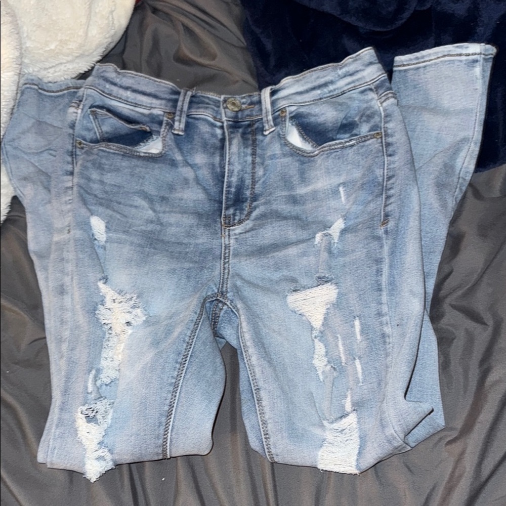 Mudd Blue Skinny Jeans Distressed Style